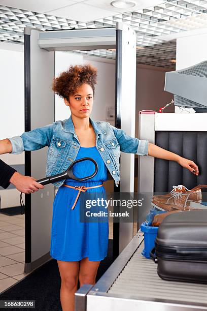 at the airport security check - airport x ray images stock pictures, royalty-free photos & images