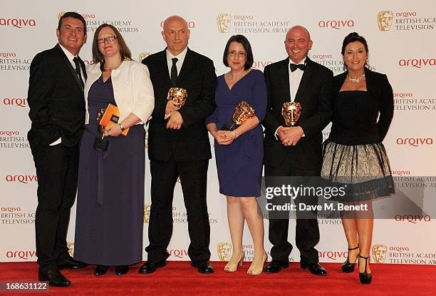 Shane Ritchie, Lorraine Newman, Simon Ashdown, Ceri Meyrick, Karl Neilson and Jessie Wallace accept the Best Soap & Continuing Drama for 'Eastenders'...