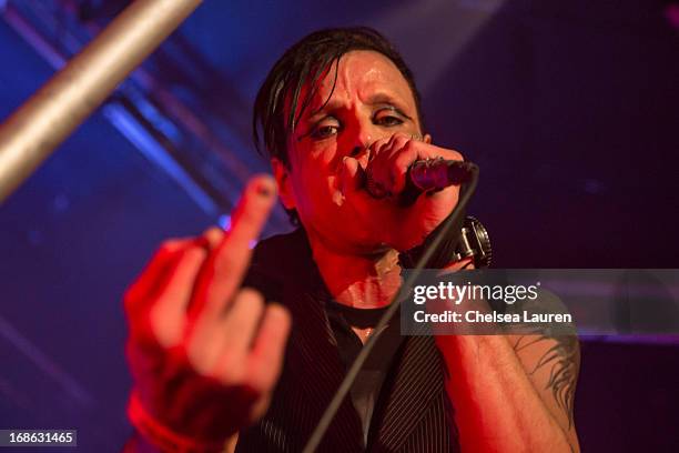 Vocalist Jay Gordon of Orgy performs at The Whisky a Go Go on April 15, 2013 in West Hollywood, California.