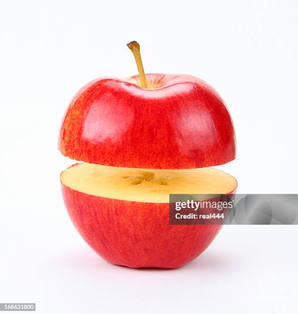 suspended apple - apple cut out stock pictures, royalty-free photos & images