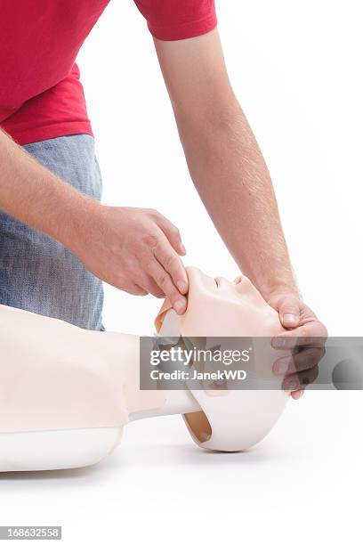 first aid cpr - clear airway - respiratory tract stock pictures, royalty-free photos & images