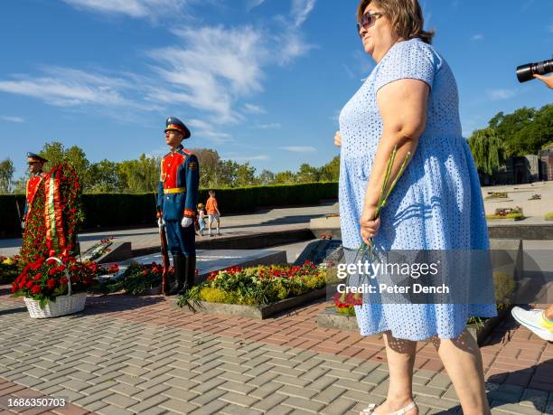 An Honour Guard member on duty at the Memorial of Military Glory on Republic Day on September 2, 2023 in Tiraspol, Moldova . Tiraspol is the capital...