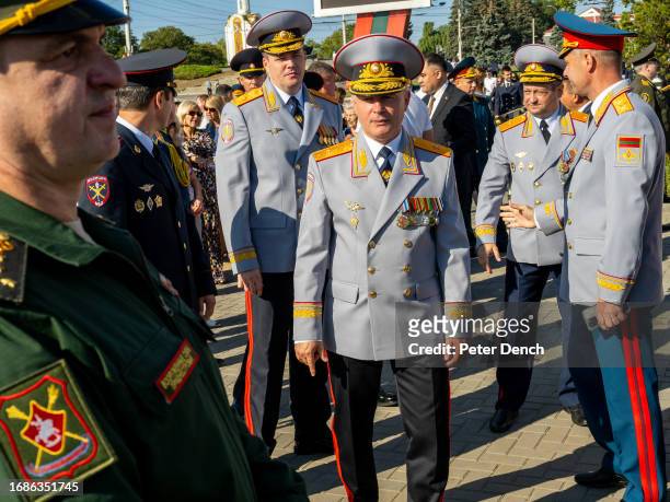 Military at Suvurov Square on epublic Day on September 2, 2023 in Tiraspol, Moldova . Tiraspol is the capital of Transnistria situated on the eastern...