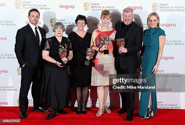 Aisling Walsh, Kate Triggs, Amanda Coe and Paul Fritt, winners of the Best Mini-Series award for Room At The Top with presenters Warren Brown and...