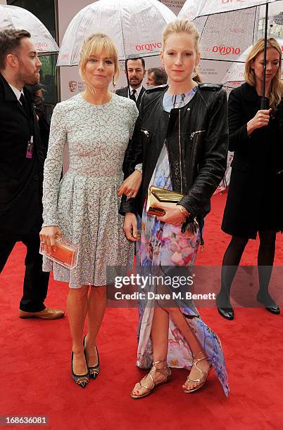 Sienna Miller and Savannah Miller attend the Arqiva British Academy Television Awards 2013 at the Royal Festival Hall on May 12, 2013 in London,...