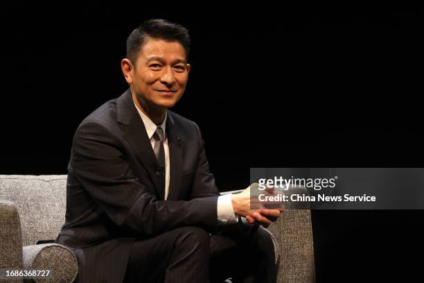 Actor Andy Lau Tak-wah attends In Conversation With... Andy Lau during the 2023 Toronto International Film Festival at TIFF Bell Lightbox on...