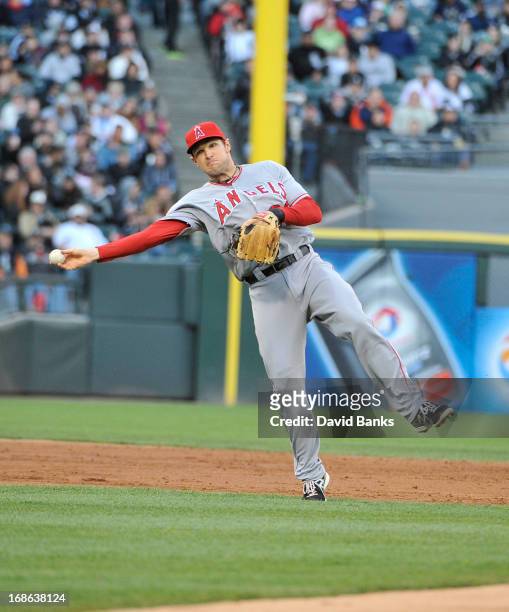 Brendan Harris of the Los Angeles Angels of Anaheim plays against the Chicago White Sox on May 11, 2013 at U.S. Cellular Field in Chicago, Illinois.