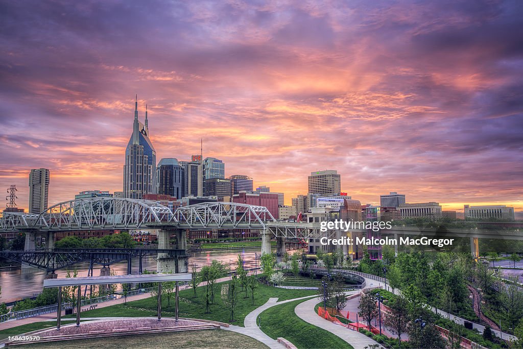 Nashville Skyline at Sunset