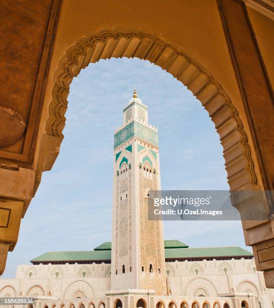 hassan ii mosque in casablanca, morocco. - casablanca morocco 個照片及圖片檔