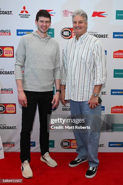 Clint Steindl and Scott Roth of the Jackjumpers attend during the 2023-24 NBL Season Launch Party at Nineteen at The Star on September 17, 2023 in...