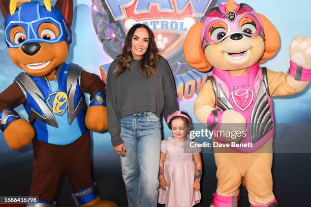 Tamara Ecclestone and Serena Ecclestone Rutland attend a Gala Screening of "PAW Patrol: The Mighty Movie" at Cineworld Leicester Square on September...