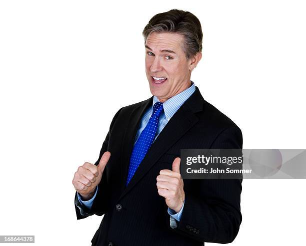 businessman gesturing this guy - thumbs up stockfoto's en -beelden