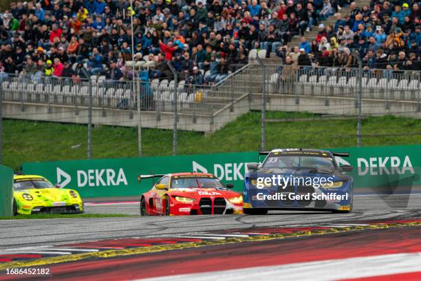 Rene Rast from Germany in his BMW M4 GT3 by Schubert Motorsport leads the field into the start curve during the DTM race 2 at Red Bull Ring on...