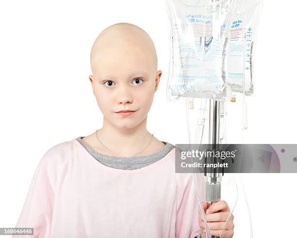 young cancer patient (isolated) - baldness stock pictures, royalty-free photos & images