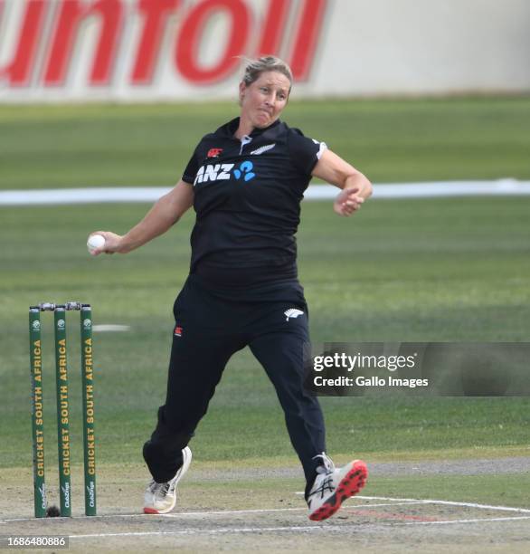 Sophie Devine of NZ during the ICC Women's Championship, 1st ODI match between South Africa and New Zealand at JB Marks Oval on September 24, 2023 in...