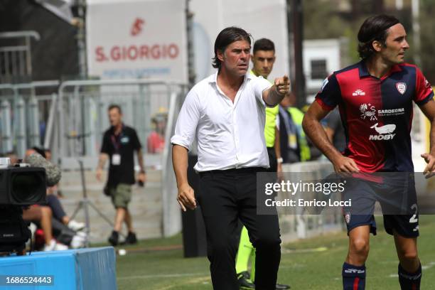 Andrea Sottil coach of Udinese looks on during the Serie A TIM match between Cagliari Calcio and Udinese Calcio at Sardegna Arena on September 17,...