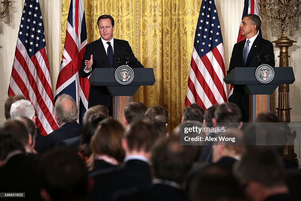 President Obama And UK PM David Cameron Meet At The White House