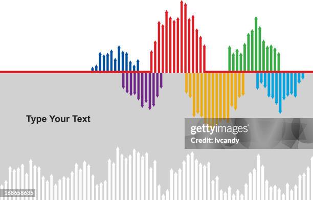 colorized vector arrows, acoustic symbol - acoustic music stock illustrations