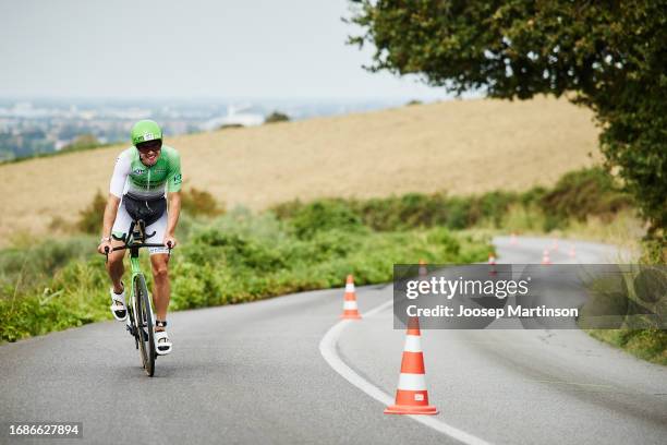 Athletes compete in the bike section during the IRONMAN 70.3 Italy Emilia Romagna on September 17, 2023 in Cervia, Italy.