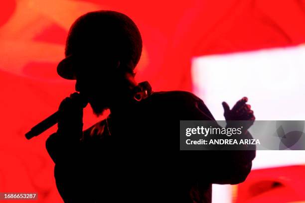 Jamaican reggae artist Damian Marley performs onstage during the Cordillera music festival in Bogota on September 23, 2023.