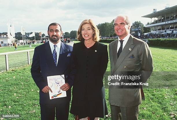 Sheikh Sultan Bin Khalifa Zayed Al Nahyan, Hereditary Princess Maximiliane To Furstenberg And Man At Prince Henry "Hamburg Derby For Arabian Horses"...