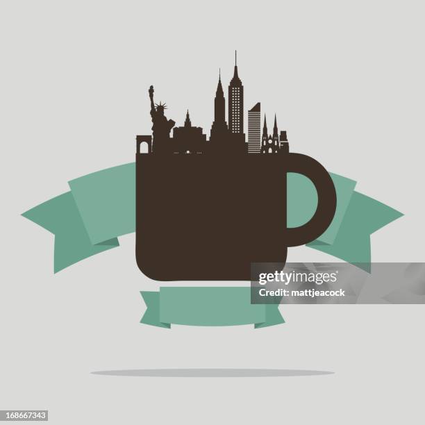 new york coffee - washington square park stock illustrations