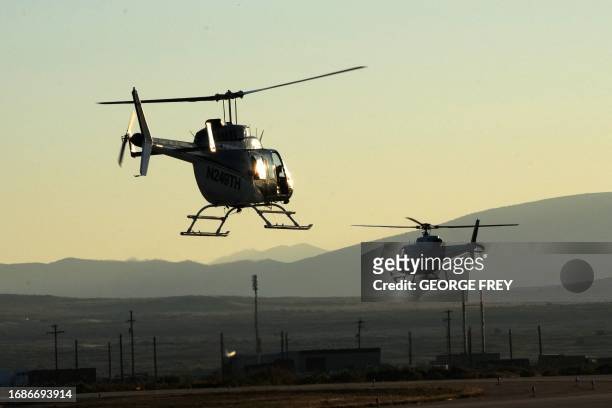 As the Sun rises recovery team members take off in helicopters flying into the Utah desert to participate in the Osiris-Rex asteroid sample return...