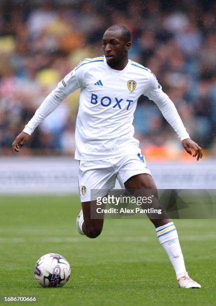 Glen Kamara of Leeds United during the Sky Bet Championship match between Millwall and Leeds United at The Den on September 17, 2023 in London,...