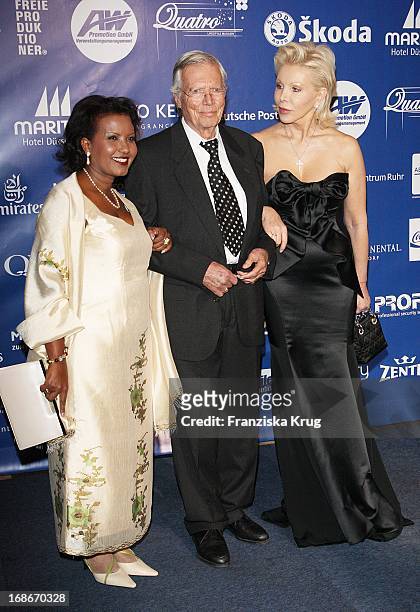 Karlheinz Böhm wife Almaz and and Ute Ohoven at The UNESCO Charity Gala at the Maritim Hotel in Dusseldorf