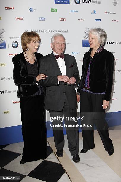 Harald zur Hausen with wife Michelle and Dr Christa Maar at the 10th Anniversary Of The Felix Burda Award at Hotel Adlon in Berlin.