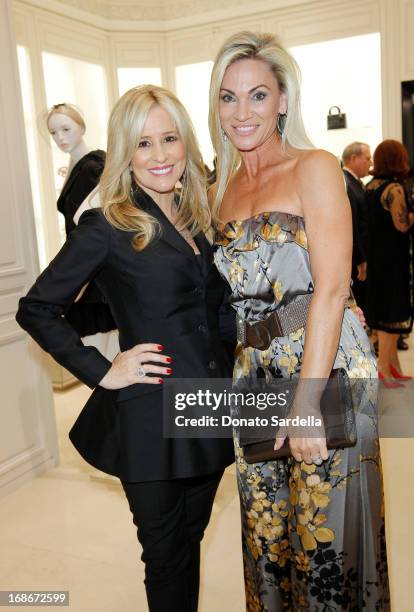 Karen Watkins and Jennifer Condas attend Dior celebrates the opening of Dior Couture Patrick Demarchelier Exhibition at the Dior store at South Coast...