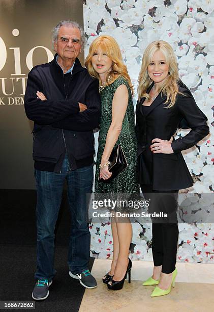 Patrick Demarchelier, Elizabeth Segerstrom and Karen Watkins attend Dior celebrates the opening of Dior Couture Patrick Demarchelier Exhibition at...