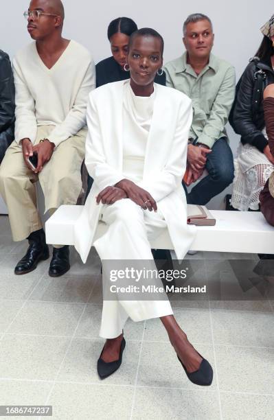 Sheila Atim attends the Tove show during London Fashion Week September 2023 at The Hayward Gallery on September 17, 2023 in London, England.