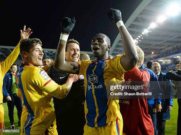 Yannick Bolasie of Crystal Palace celebrates after winning the npower Championship play off semi final second leg between Brighton & Hove Albion and...