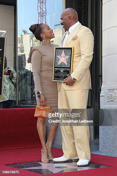 Steve Harvey with his wife, Marjorie Bridges attend the ceremony honoring Steve Harvey with a Star on The Hollywood Walk of Fame held on May 13, 2013...