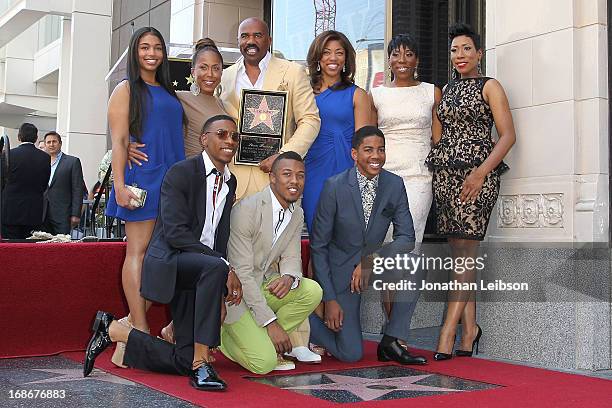 Steve Harvey with his family attend the ceremony honoring him with a Star on The Hollywood Walk of Fame held on May 13, 2013 in Hollywood, California.