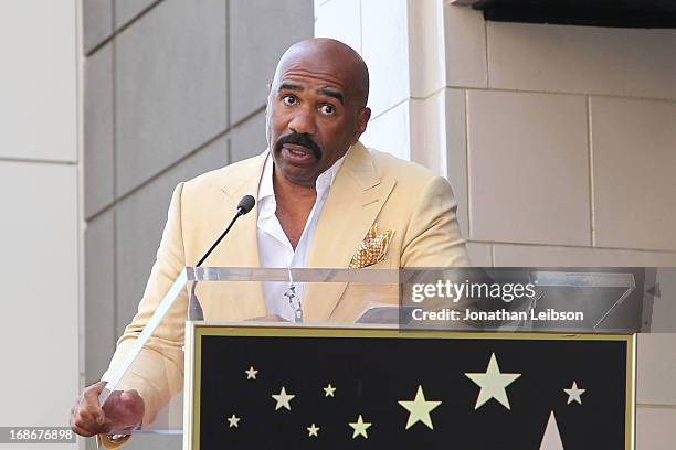 Comedian Steve Harvey Honored With Star On The Hollywood Walk Of Fame on May 13, 2013 in Hollywood, California.