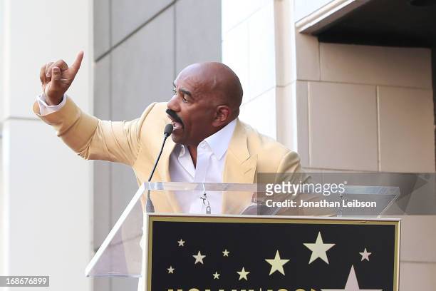 Comedian Steve Harvey Honored With Star On The Hollywood Walk Of Fame on May 13, 2013 in Hollywood, California.