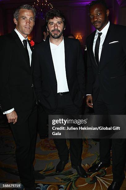 Steve Mandanda Patrick Fiori and guest attend the 'Global Gift Gala' at Hotel George V on May 13, 2013 in Paris, France.