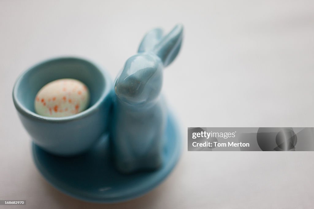 Porcelain Easter bunny and candy egg