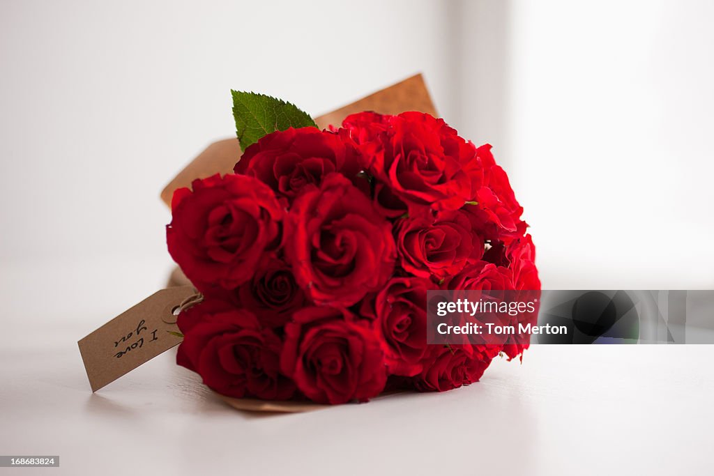 Red rose bouquet con Cartellino di regalo