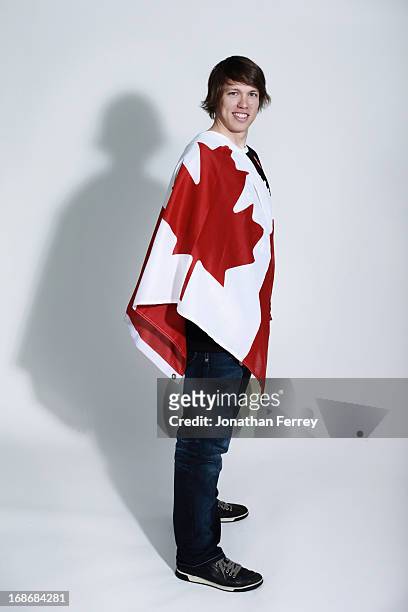 Mathieu Giroux poses for a portrait during the Canadian Olympic Committee Portrait Shoot on May 13, 2013 in Vancouver, British Columbia, Canada.