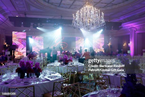 Atmosphere of 'Global Gift Gala' at Hotel George V on May 13, 2013 in Paris, France.