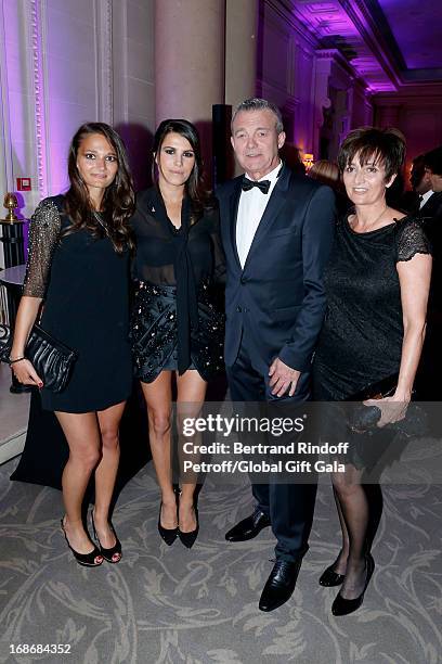 Leslie Lemarchal, Karine Ferri, Pierre Lemarchal and his wife Laurence Lemarchal attend 'Global Gift Gala' at Hotel George V on May 13, 2013 in...