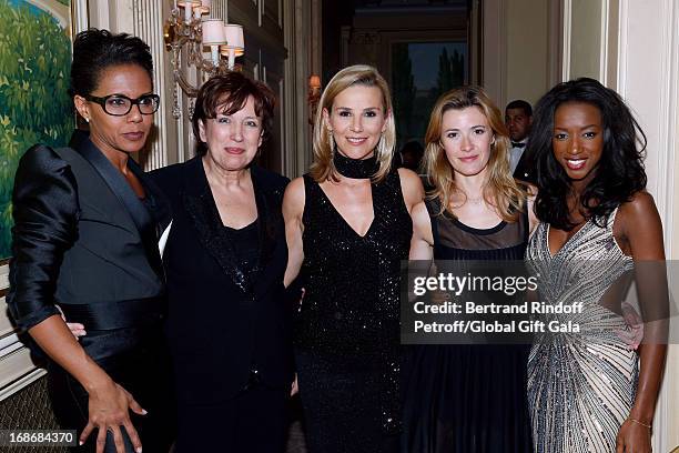 Team of french TV show 'Le grand 8' Audrey Pulvar, Roselyne Bachelot Narquin, Laurence Ferrari, Elisabeth Bost and Hapsatou Sy attend 'Global Gift...