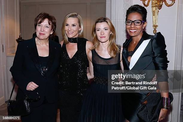 Team of french TV show 'Le grand 8' Roselyne Bachelot Narquin, Laurence Ferrari, Elyse Bost and Audrey Pulvar attend 'Global Gift Gala' at Hotel...