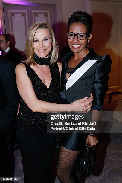 Laurence Ferrari and Audrey Pulvar attend 'Global Gift Gala' at Hotel George V on May 13, 2013 in Paris, France.