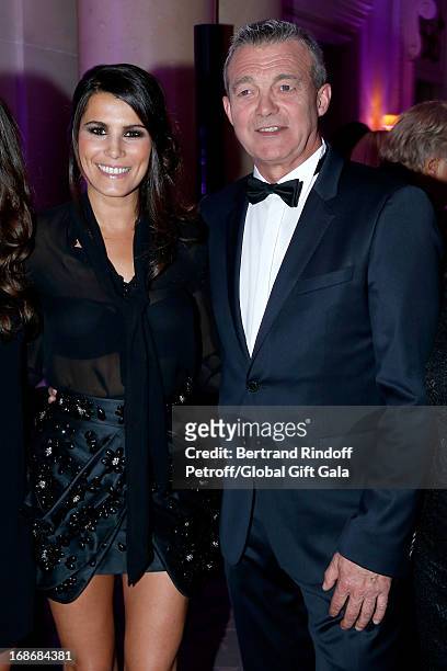 Karine Ferri and Pierre Lemarchal attend 'Global Gift Gala' at Hotel George V on May 13, 2013 in Paris, France.