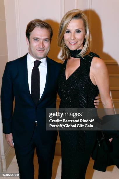 Laurence Ferrari and her husband Renaud Capucon attend 'Global Gift Gala' at Hotel George V on May 13, 2013 in Paris, France.