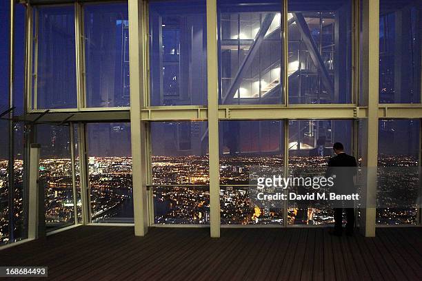 General view of the atmosphere and view of London at a listening party for Daft Punk's new album 'Random Access Memories' at The Shard on May 13,...